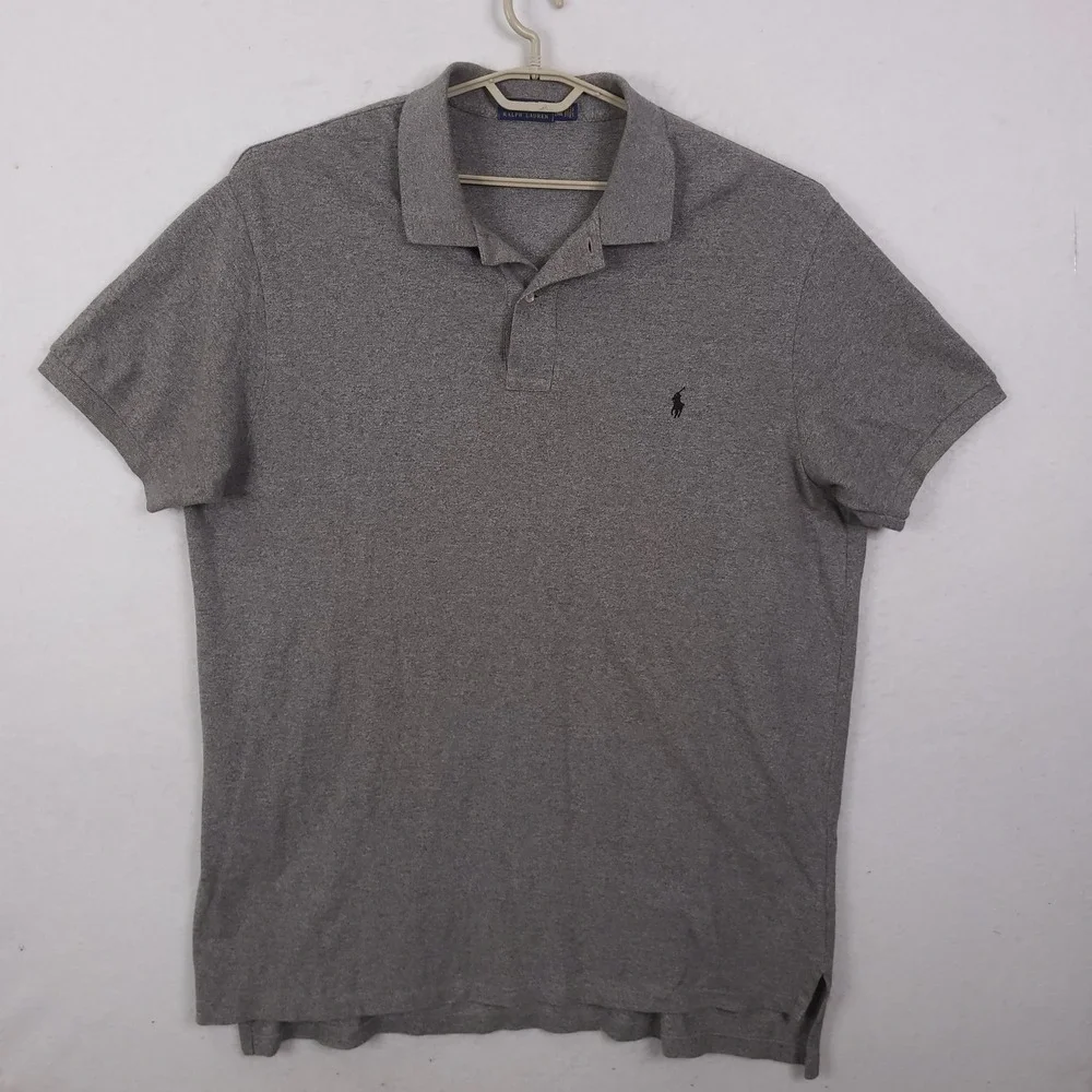 Polo Ralph Lauren Polo Shirt Mens 2XLT Grey Short Sleeve Cotton Pique Pony Logo